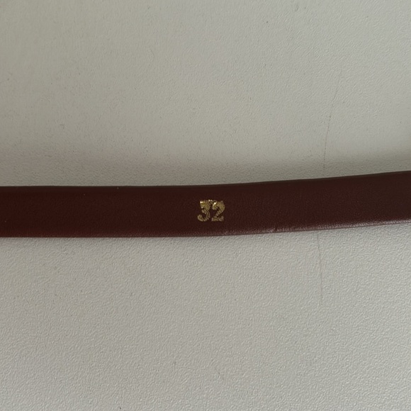 Burgundy Lizard Skin Vintage Belt with unique gold chain closure - Picture 7 of 9